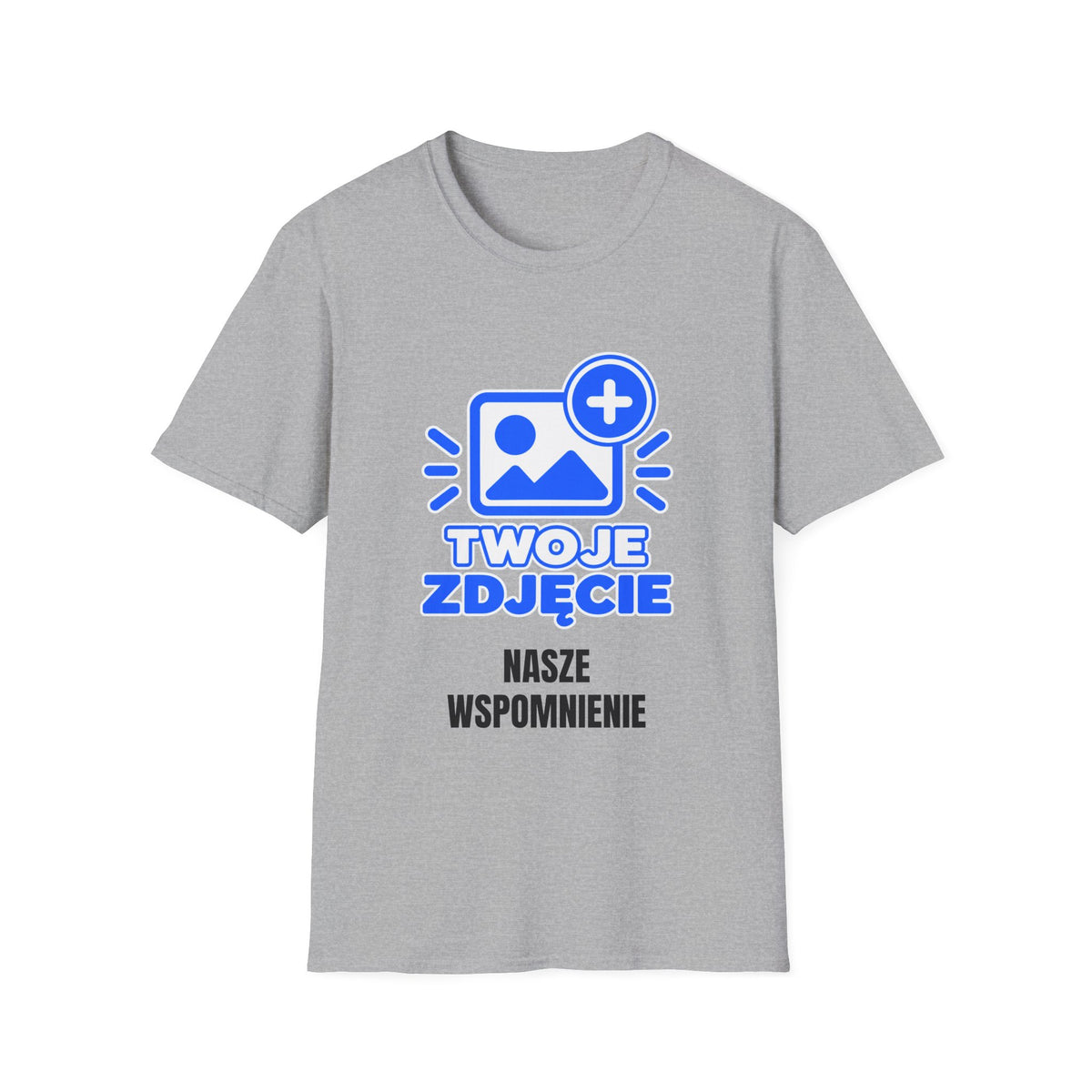 Koszulka Personalizowana ze Zdjęciem i Napisem – Twój Własny Projekt — S / Sport Grey